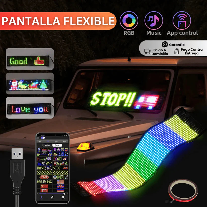 PANTALLA LED FLEXIBLE PARA AUTO